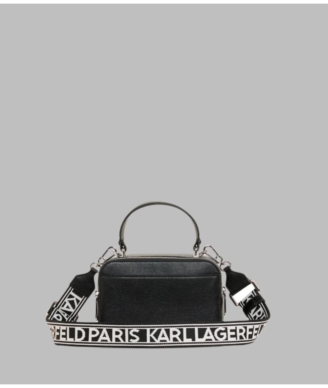 KARL LAGERFELD Черная кожаная сумка через плечо, фото 3