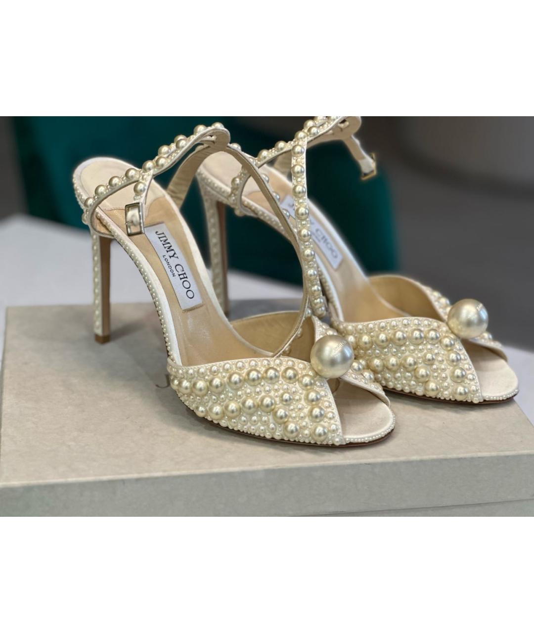 JIMMY CHOO Бежевые босоножки, фото 3