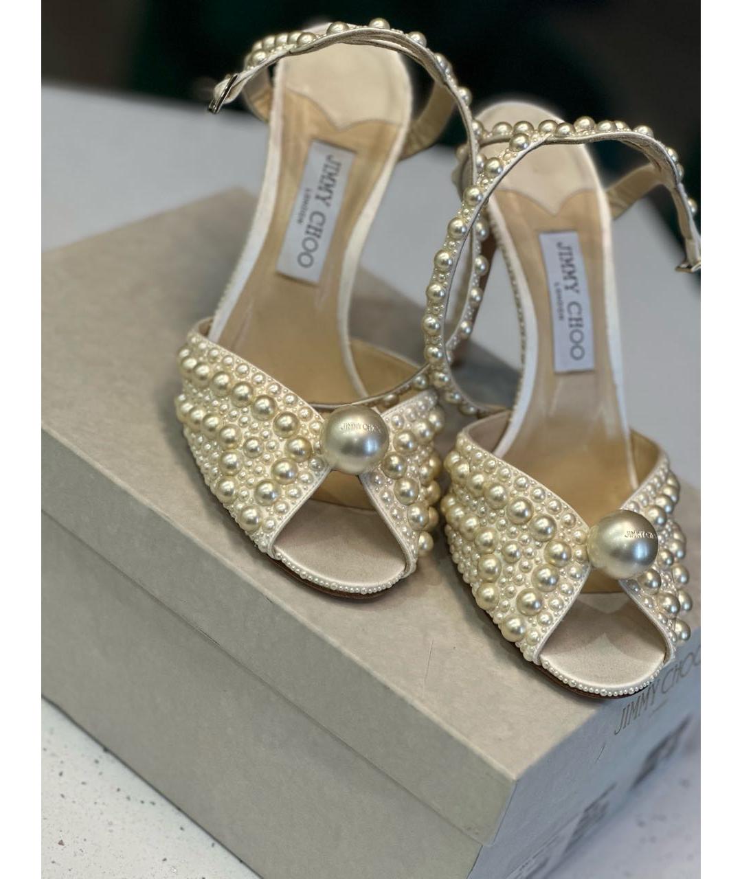 JIMMY CHOO Бежевые босоножки, фото 4