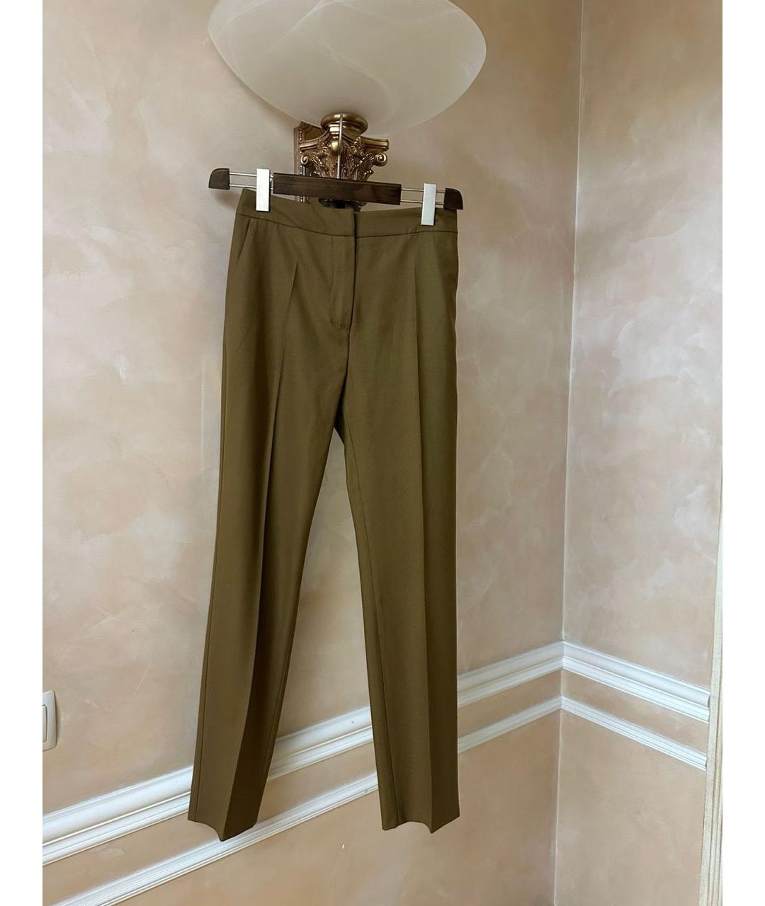 MAX MARA Горчичные шерстяные прямые брюки, фото 4