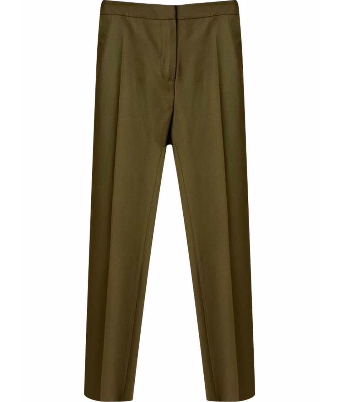 MAX MARA Горчичные шерстяные прямые брюки, фото 1