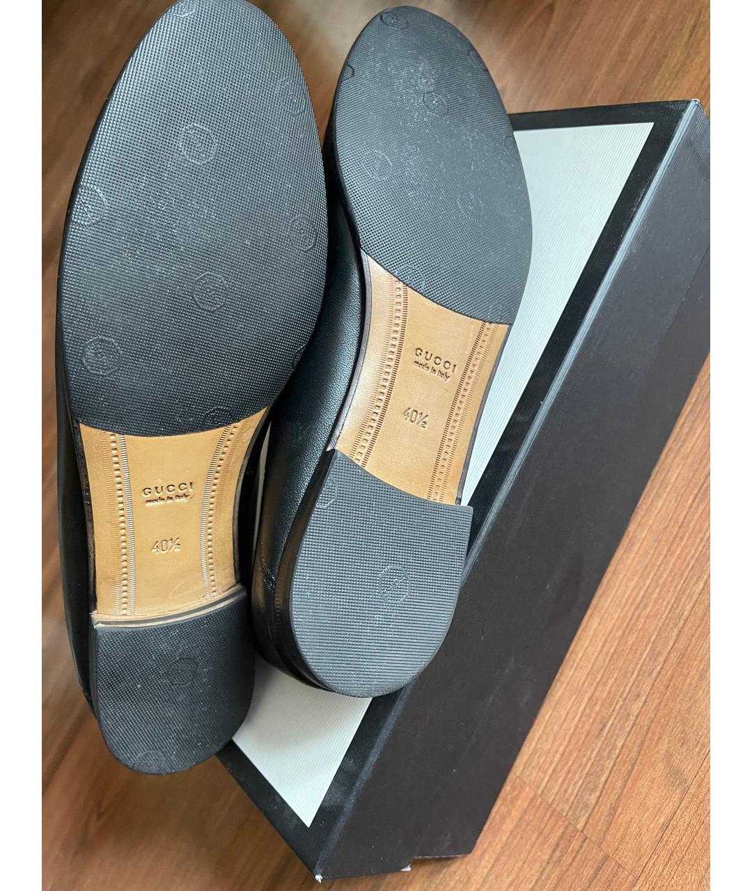 GUCCI Черные кожаные лоферы, фото 4