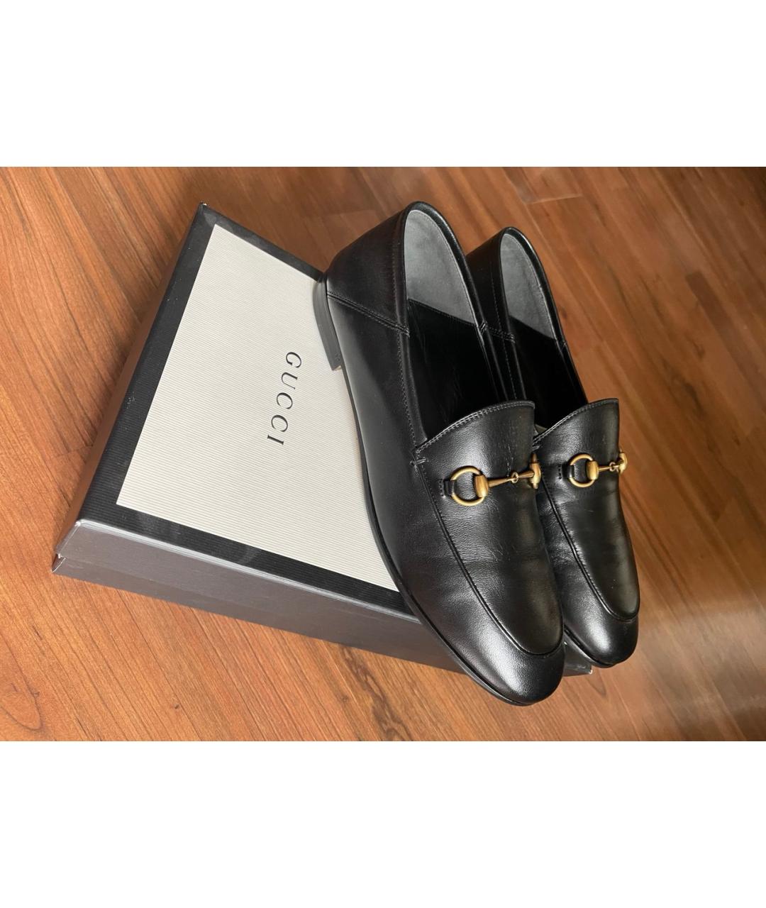 GUCCI Черные кожаные лоферы, фото 5