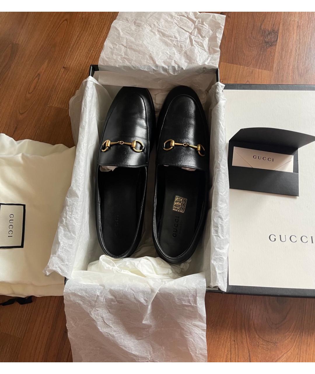 GUCCI Черные кожаные лоферы, фото 3