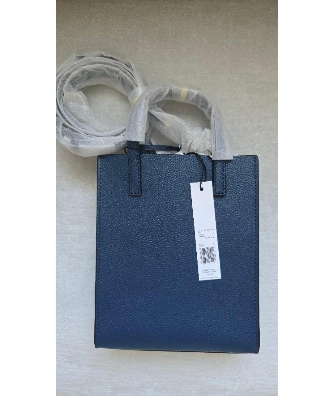 MARC JACOBS Темно-синяя кожаная сумка тоут, фото 6