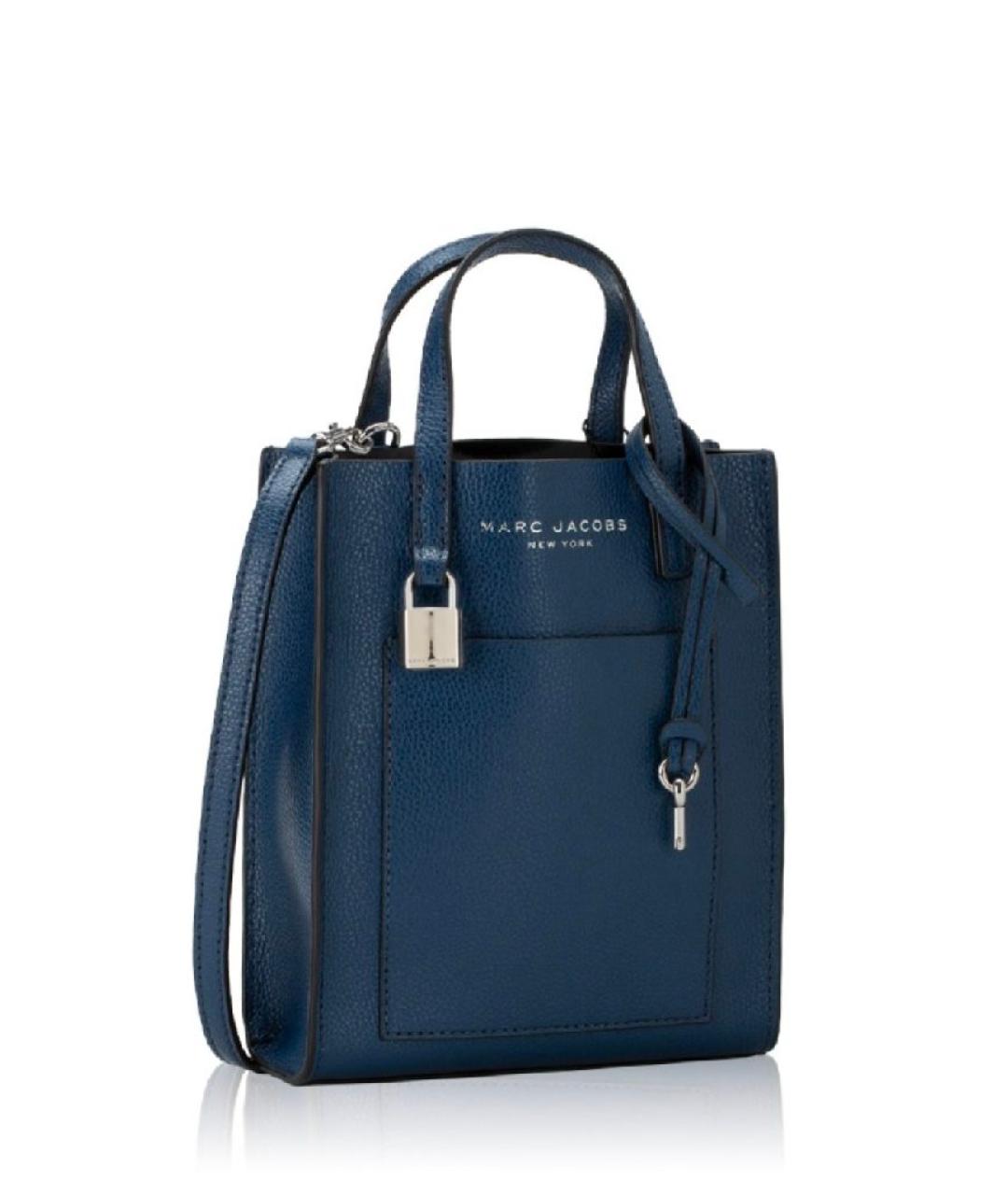 MARC JACOBS Темно-синяя кожаная сумка тоут, фото 8