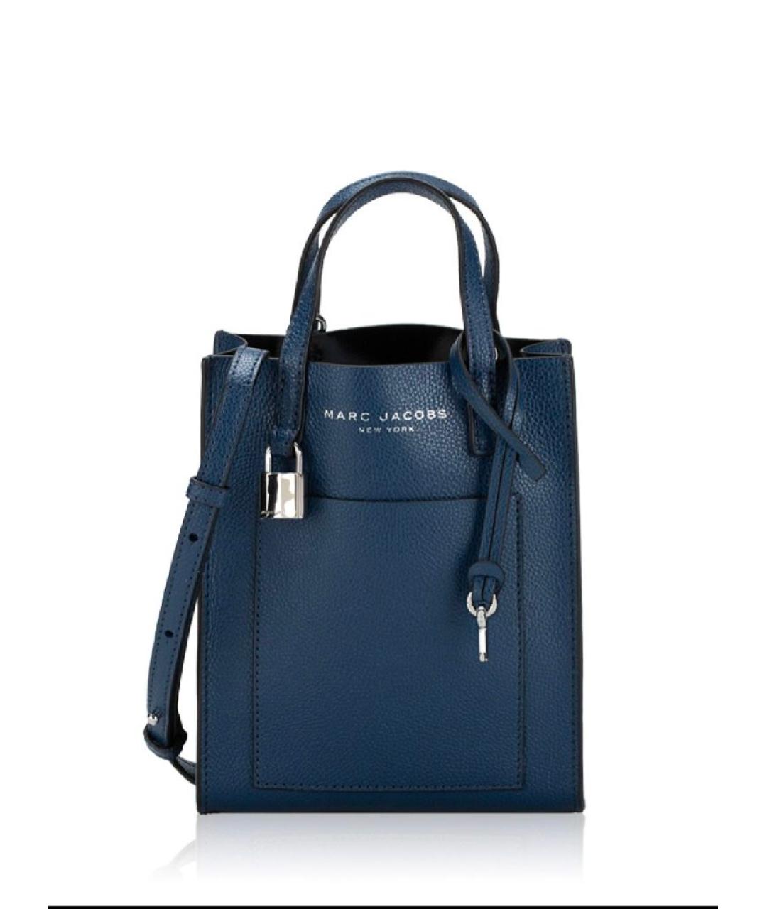 MARC JACOBS Темно-синяя кожаная сумка тоут, фото 2