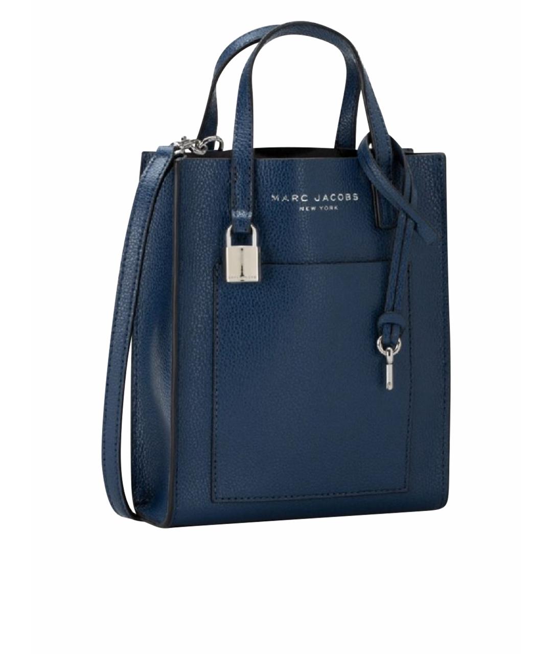 MARC JACOBS Темно-синяя кожаная сумка тоут, фото 1