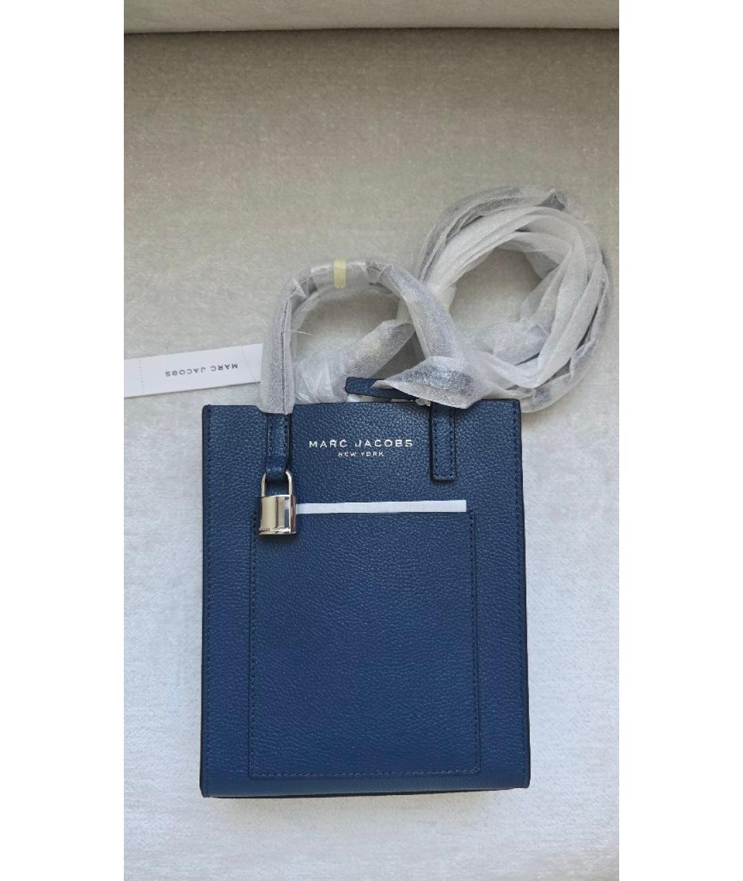 MARC JACOBS Темно-синяя кожаная сумка тоут, фото 5