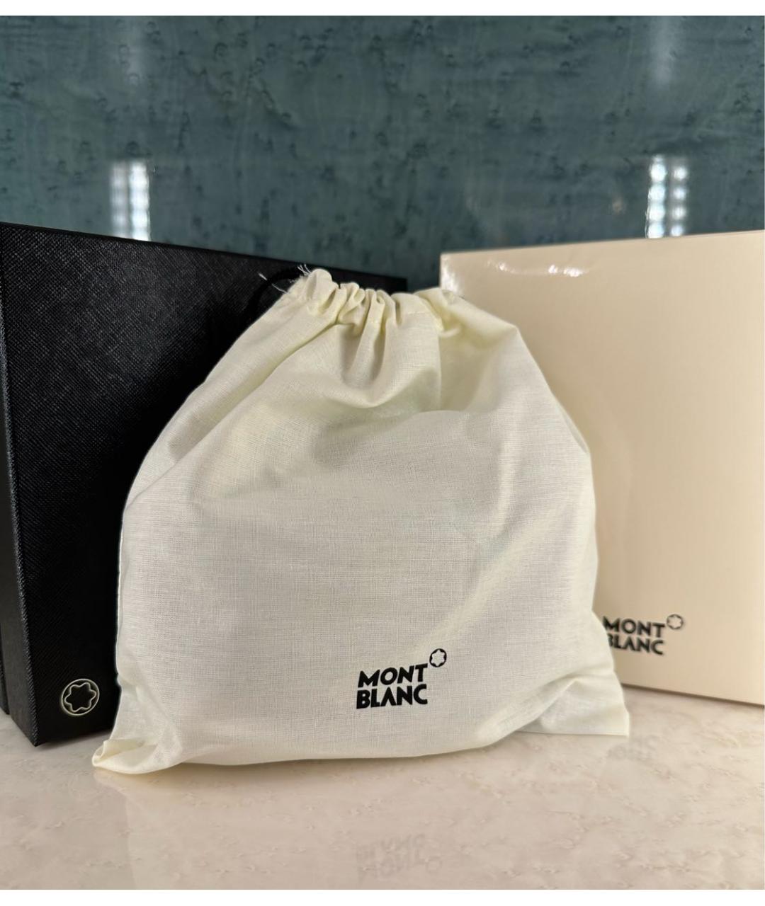 MONTBLANC Антрацитовый кожаный ремень, фото 6