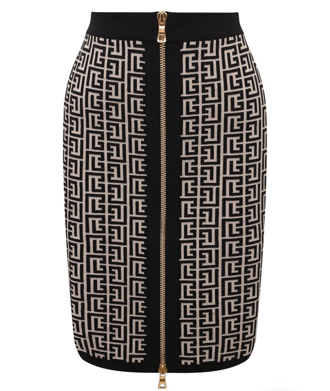 BALMAIN Черная шерстяная юбка мини, фото 1
