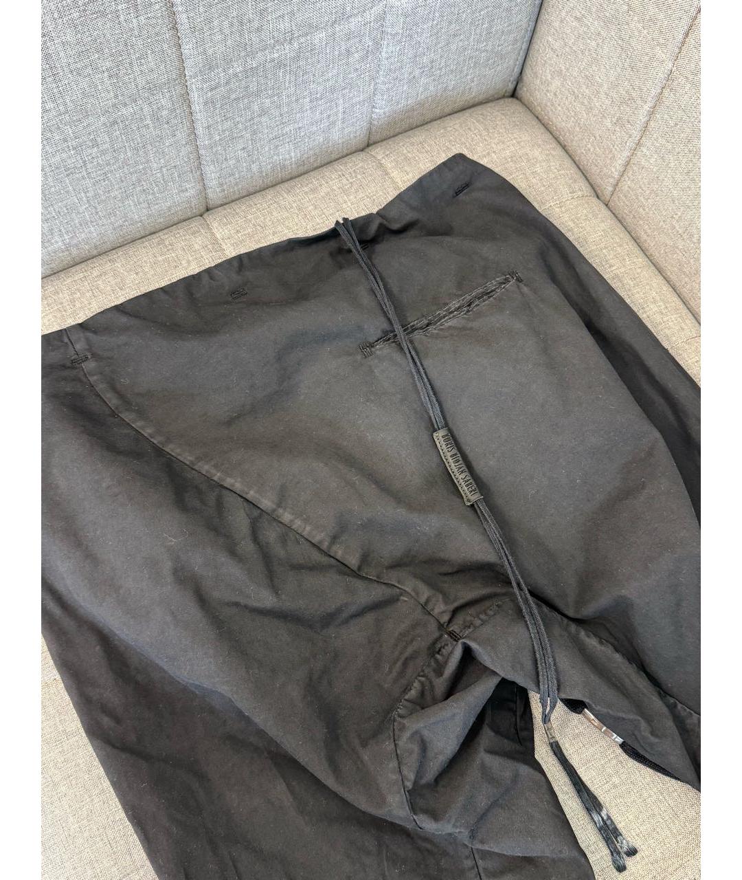 BORIS BIDJAN Черные хлопковые повседневные брюки, фото 3