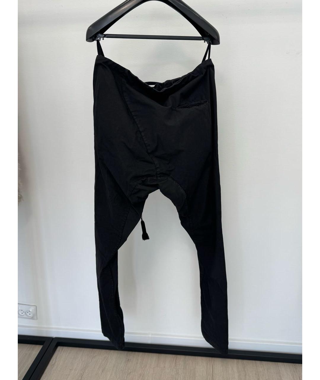 BORIS BIDJAN Черные хлопковые повседневные брюки, фото 2