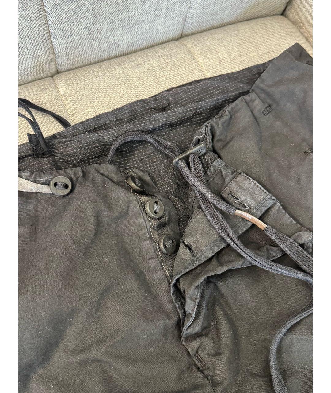 BORIS BIDJAN Черные хлопковые повседневные брюки, фото 4