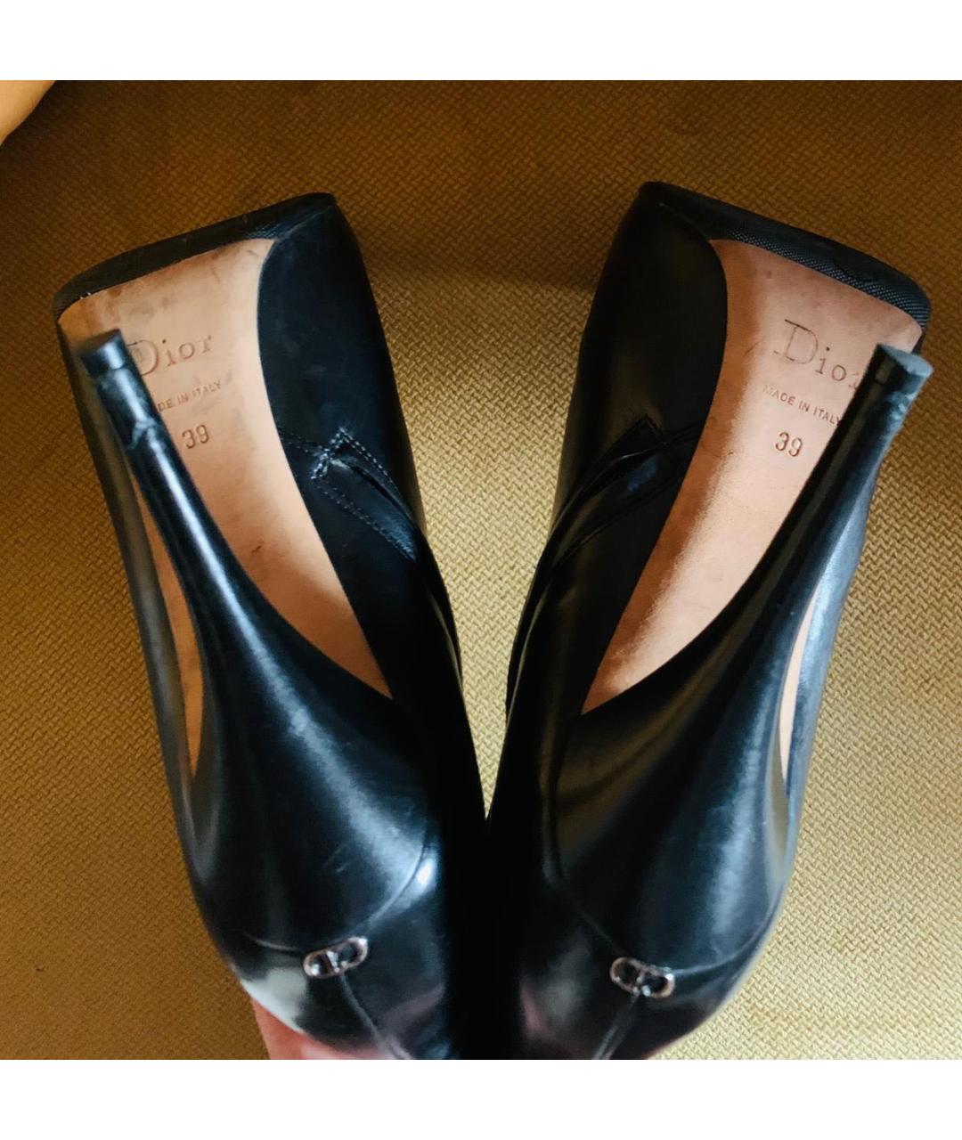 CHRISTIAN DIOR Черные кожаные сапоги, фото 8
