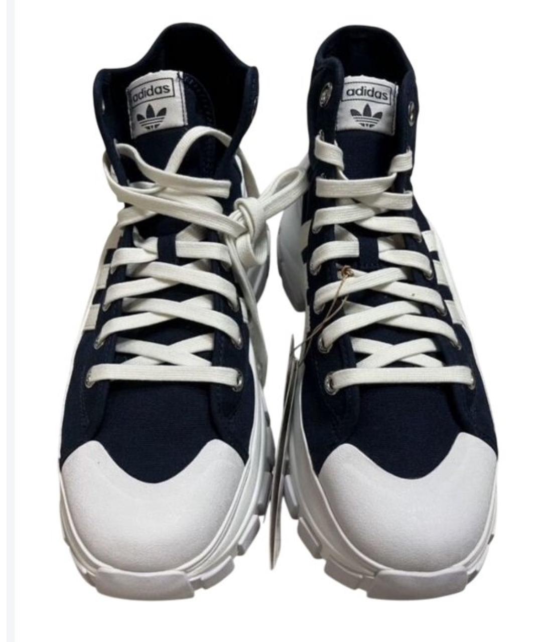 ADIDAS Синие текстильные высокие кроссовки / кеды, фото 2