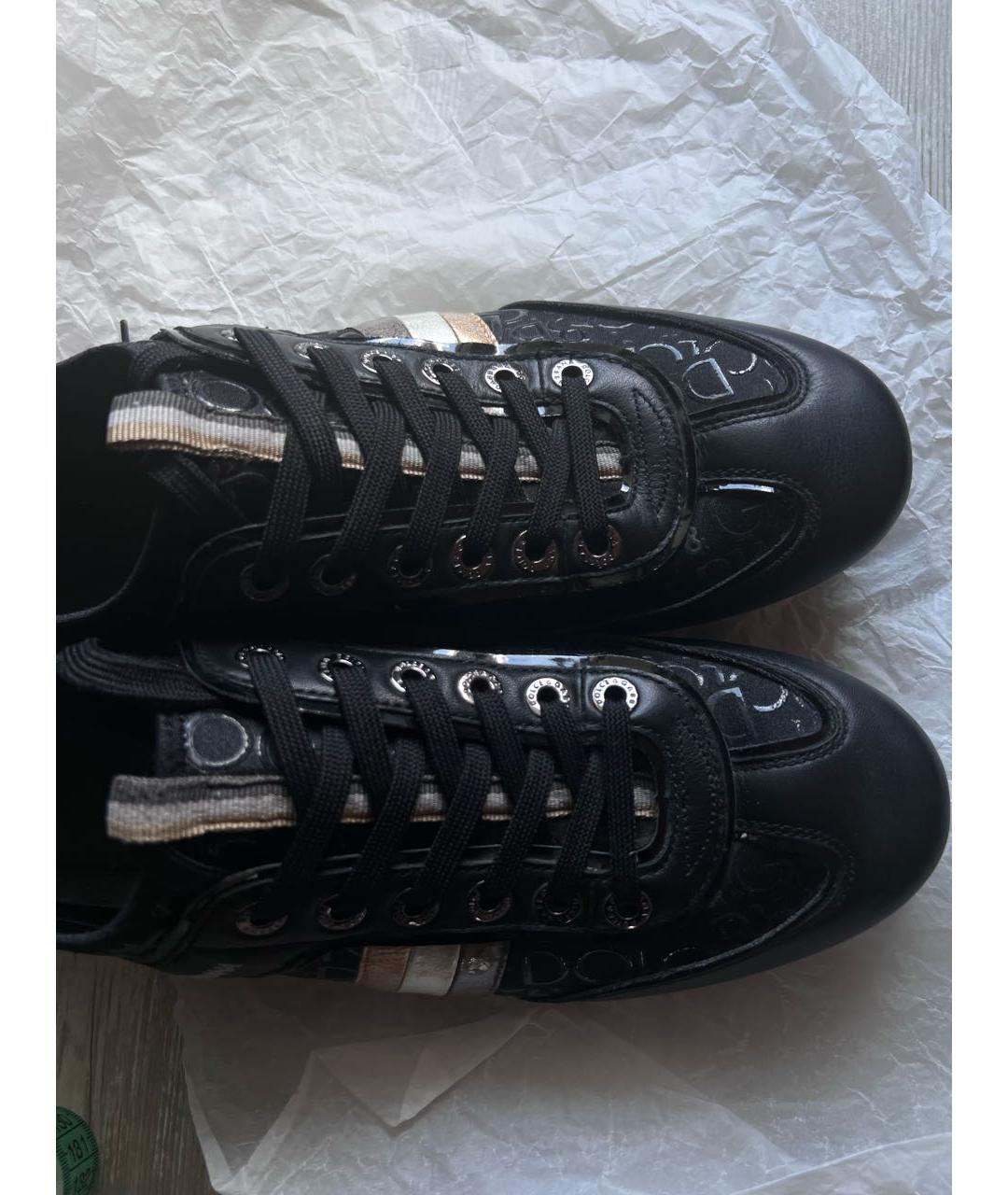 DOLCE&GABBANA Черные синтетические низкие кроссовки / кеды, фото 3