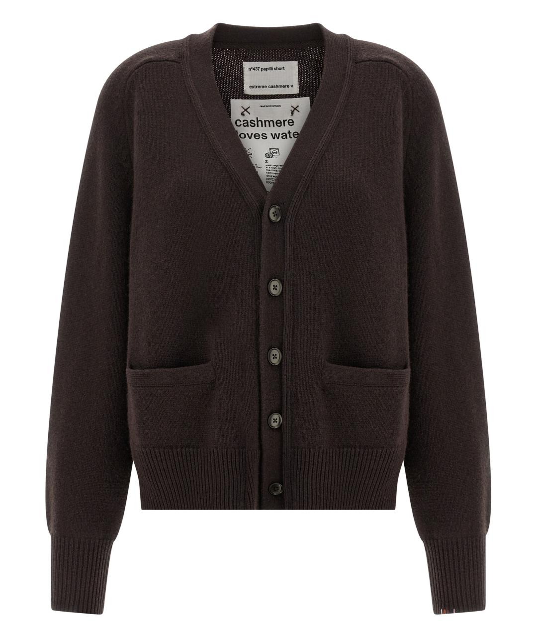 EXTREME CASHMERE Коричневый кашемировый кардиган, фото 1