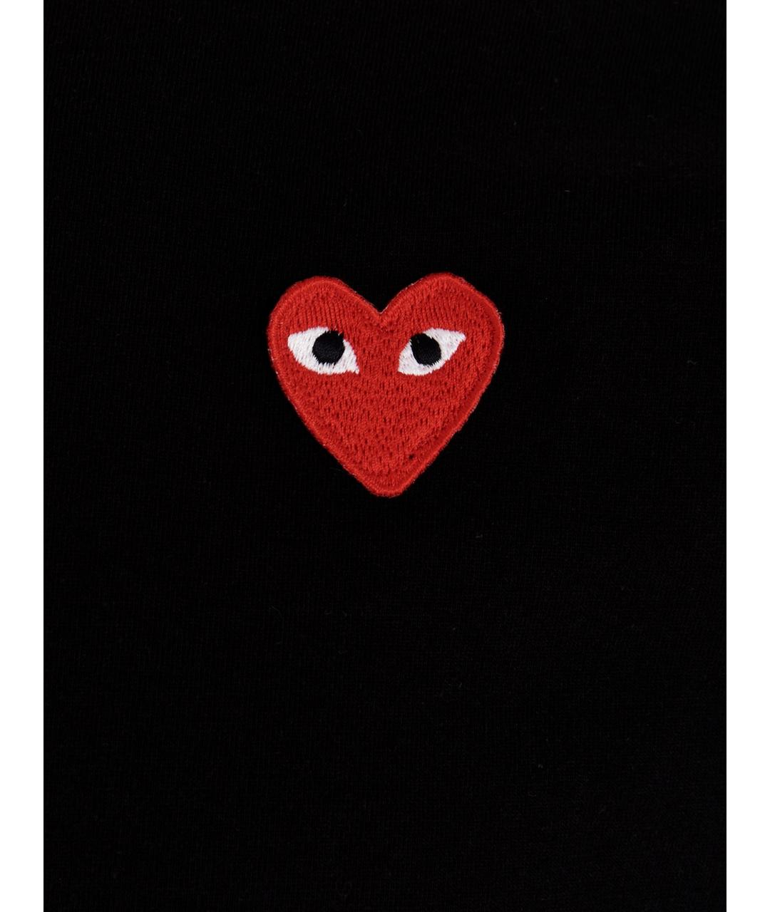COMME DES GARÇONS PLAY Черная хлопковая футболка, фото 4