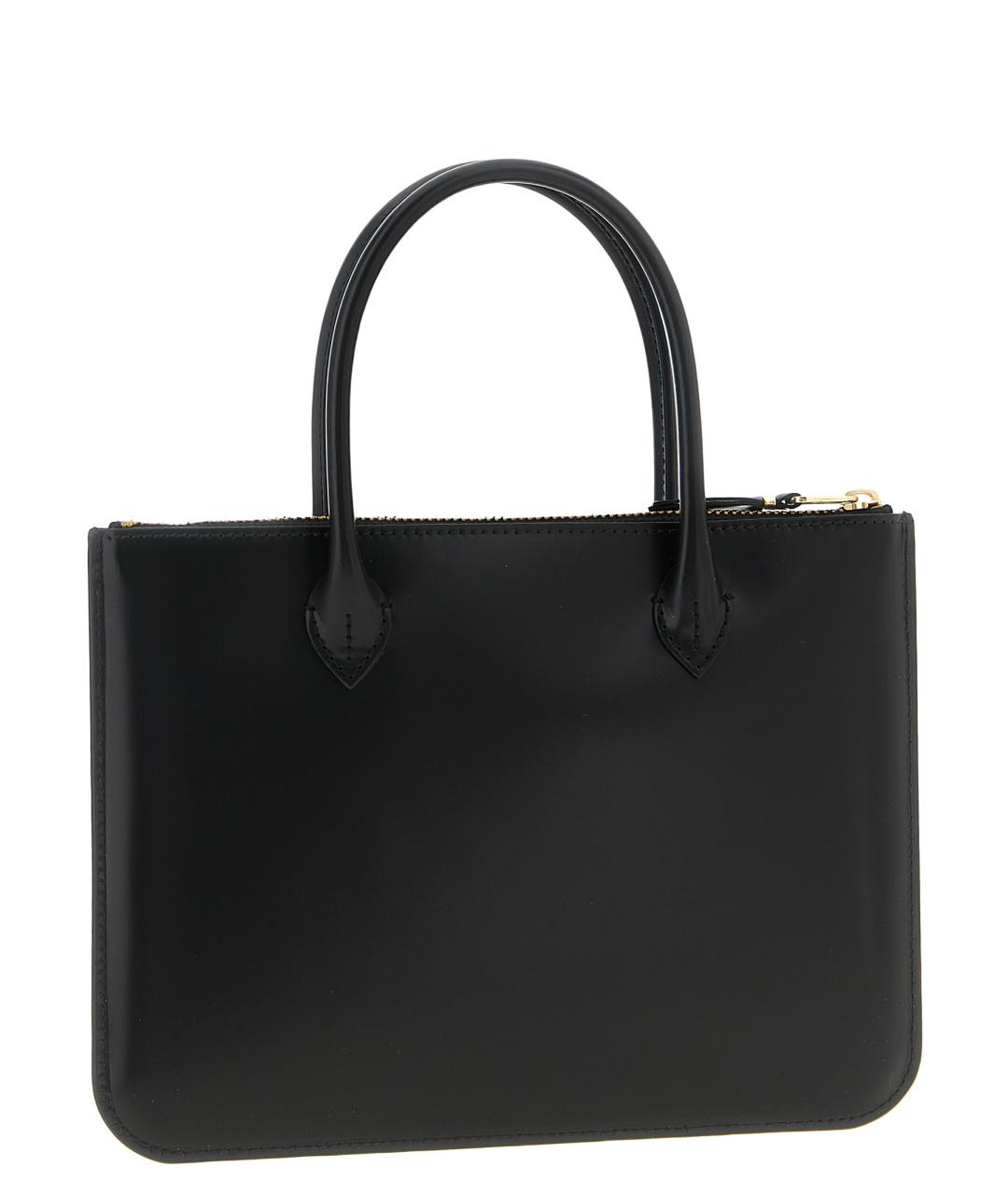 COMME DES GARÇONS WALLET Черная кожаная сумка тоут, фото 2