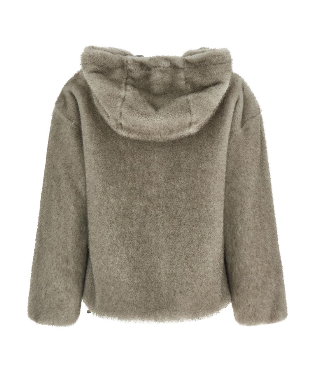 HERNO Серая полиэстеровая шуба, фото 2