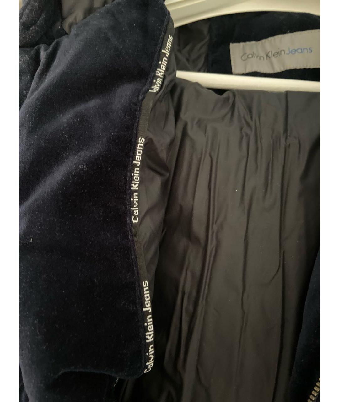 CALVIN KLEIN Темно-синяя бархатная куртка, фото 4