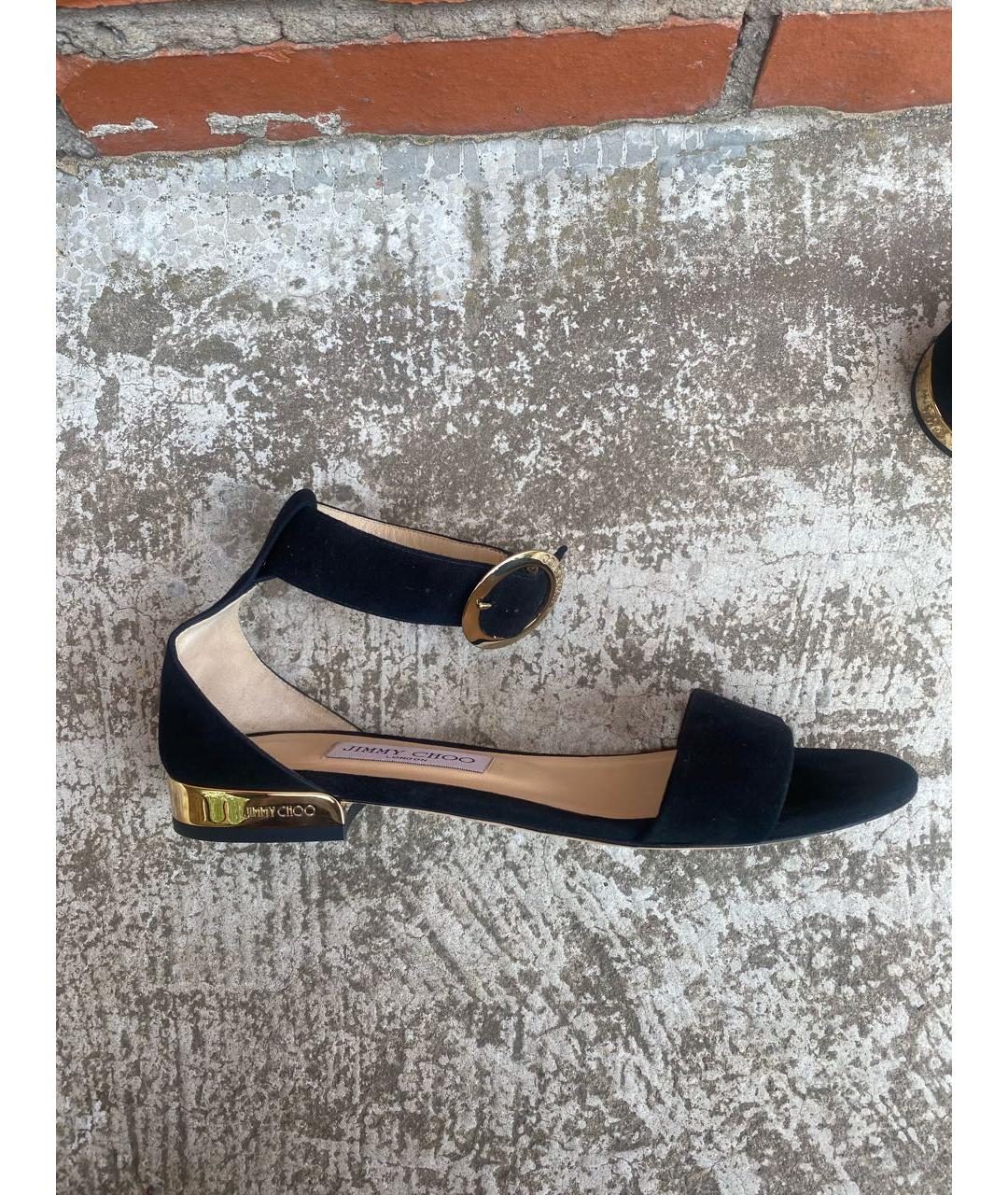 JIMMY CHOO Черные замшевые сандалии, фото 9