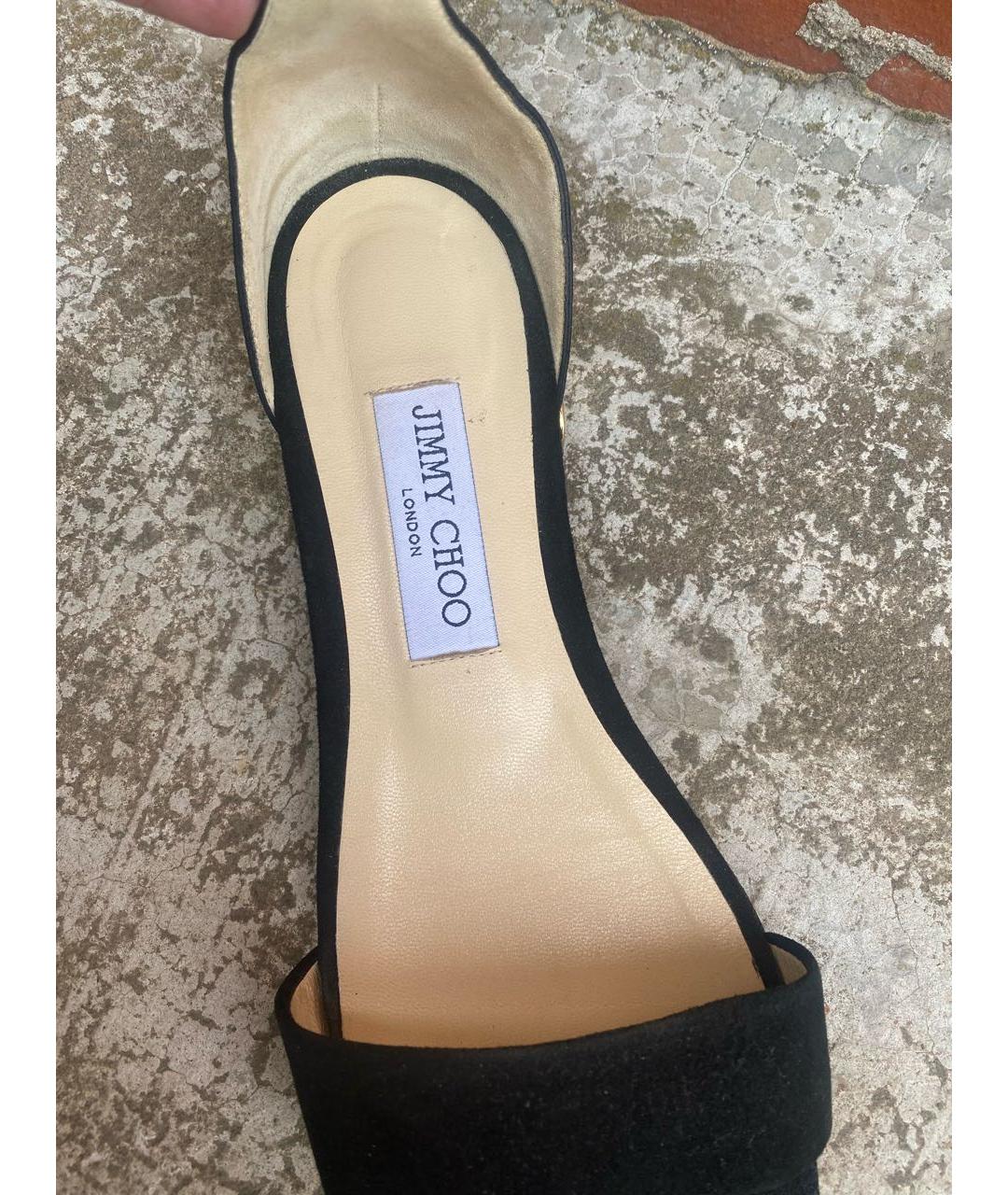 JIMMY CHOO Черные замшевые сандалии, фото 4