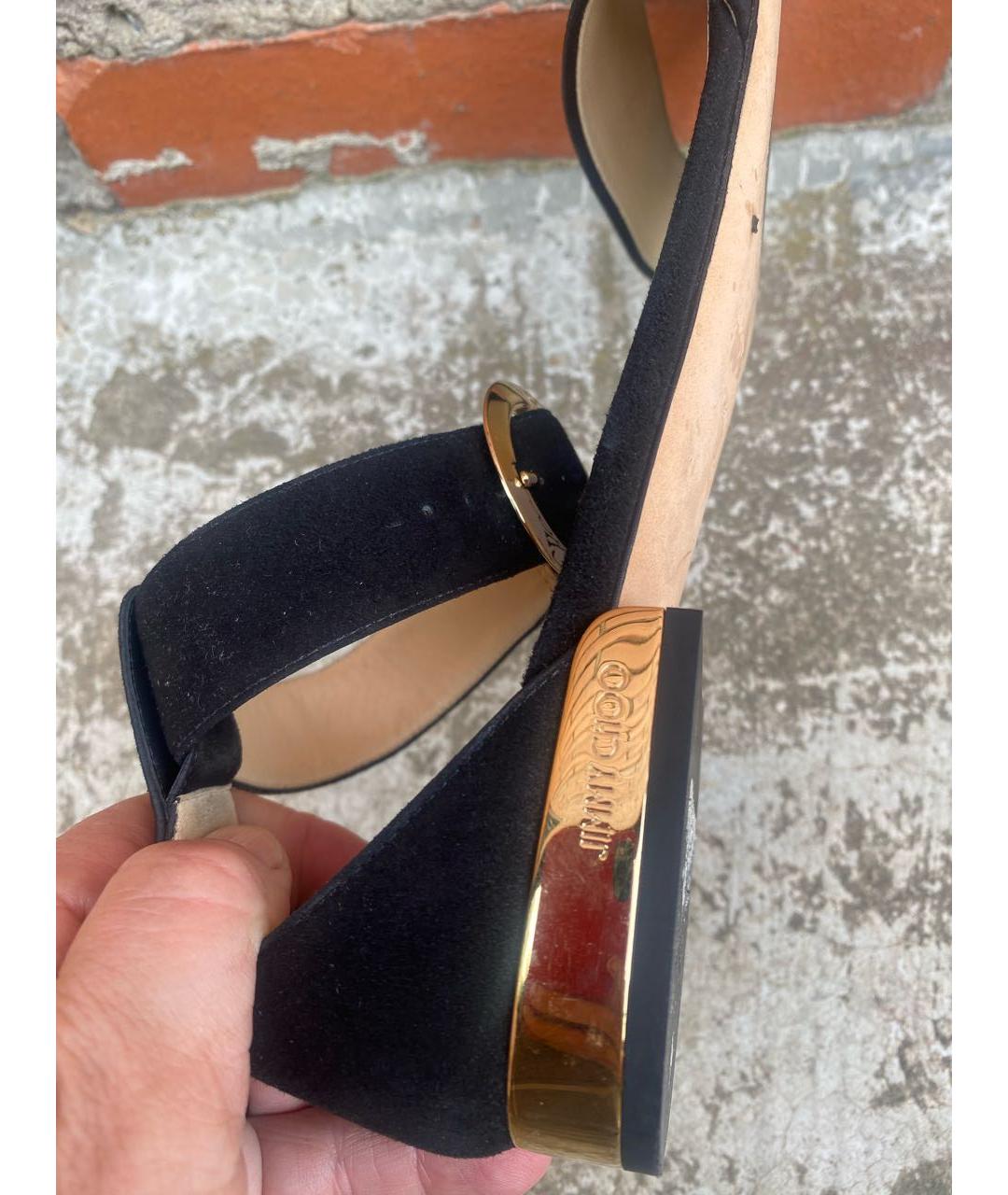 JIMMY CHOO Черные замшевые сандалии, фото 2