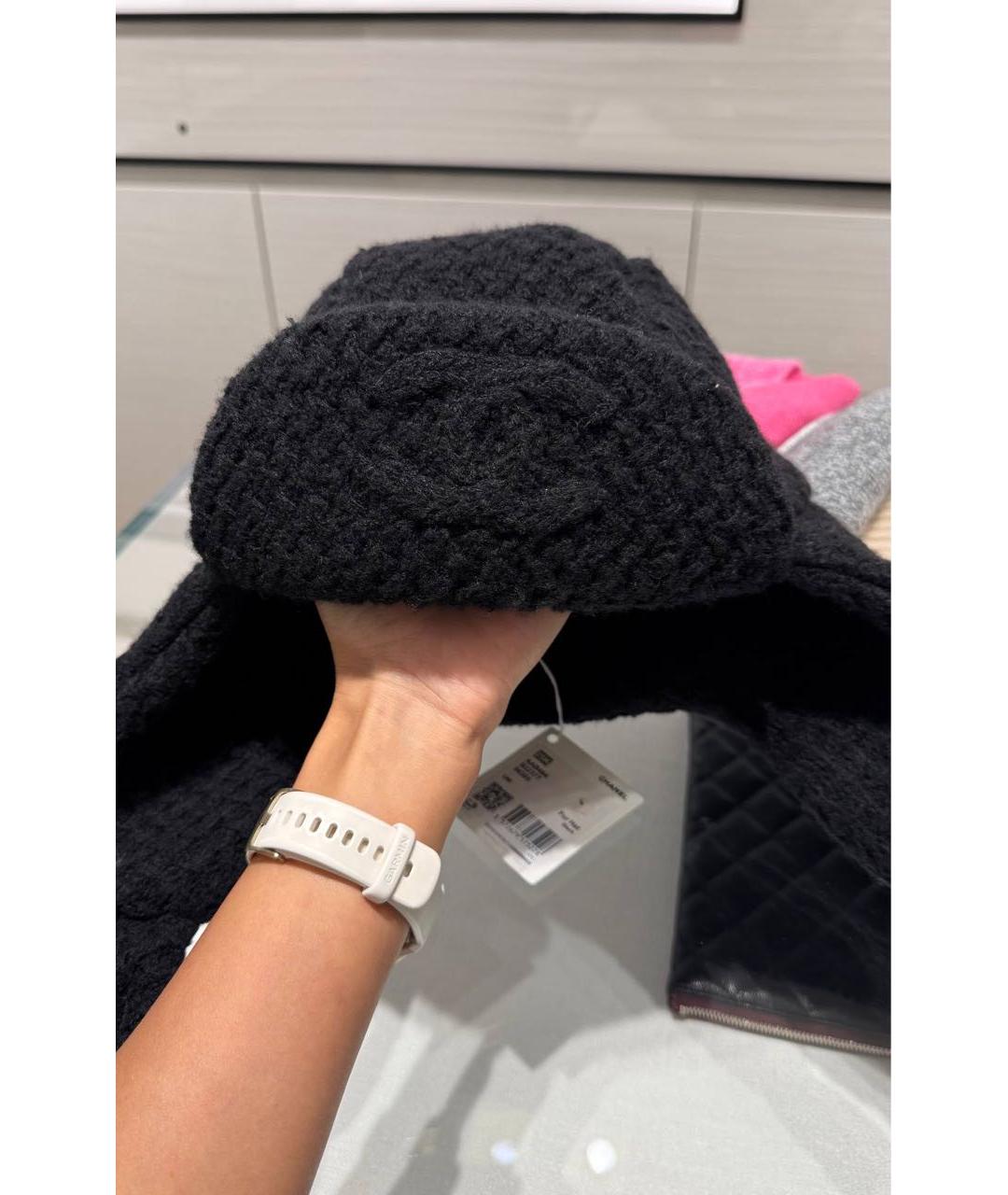 CHANEL Черная кашемировая шапка, фото 2