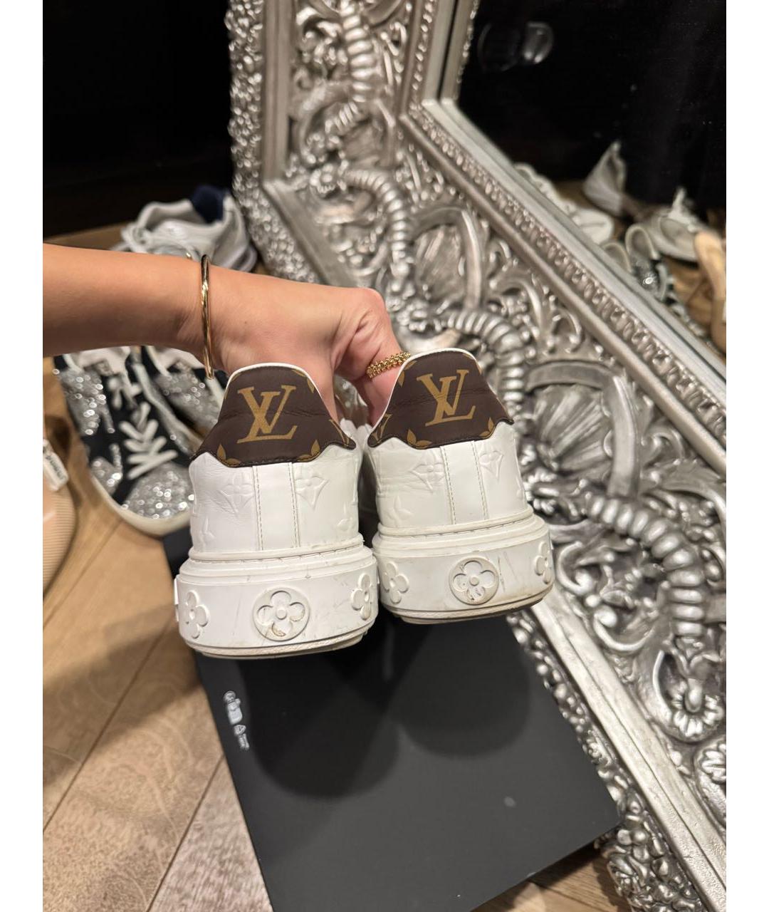 LOUIS VUITTON Белые кожаные кеды, фото 2