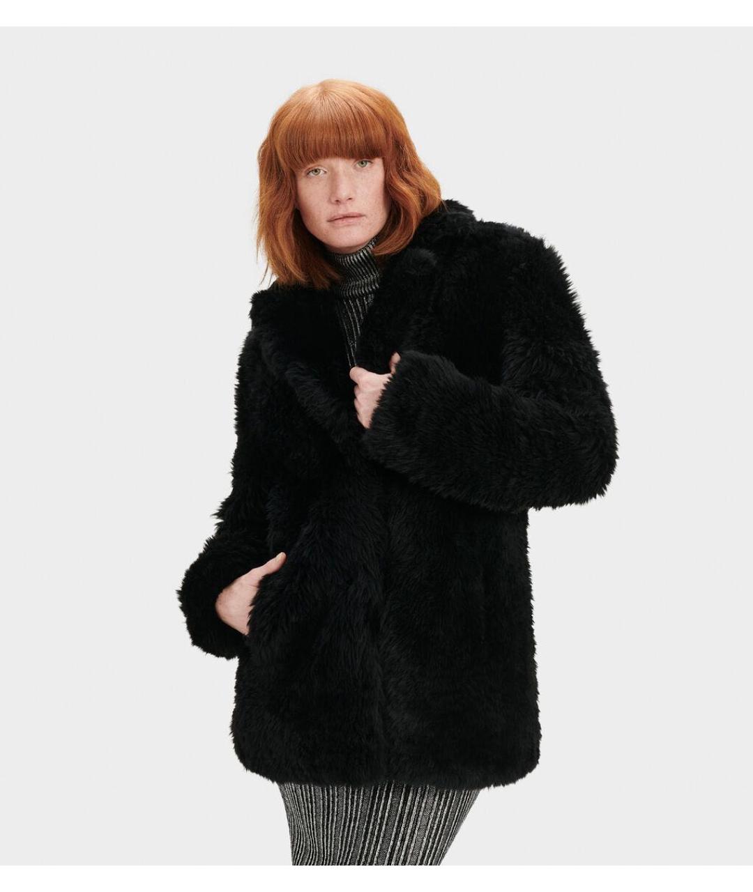 UGG AUSTRALIA Черная меховая шуба, фото 2