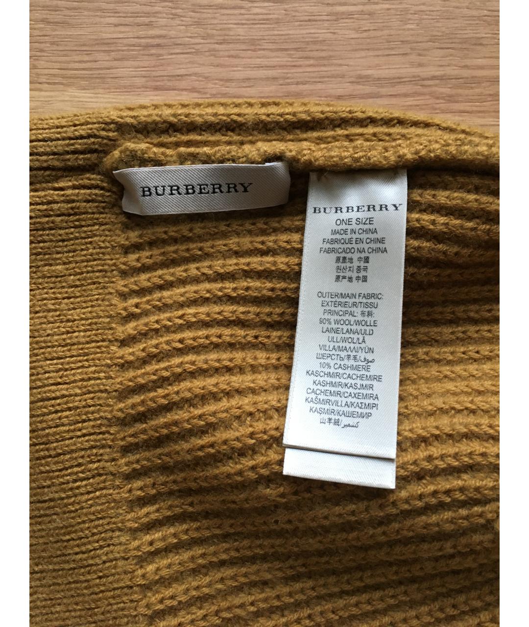 BURBERRY Горчичная шерстяная шапка, фото 5