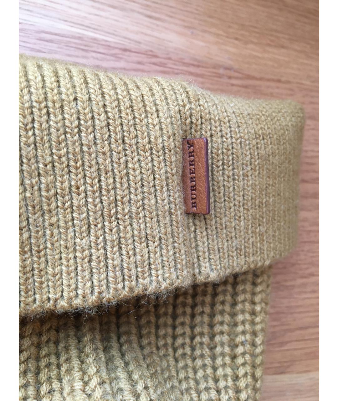 BURBERRY Горчичная шерстяная шапка, фото 4