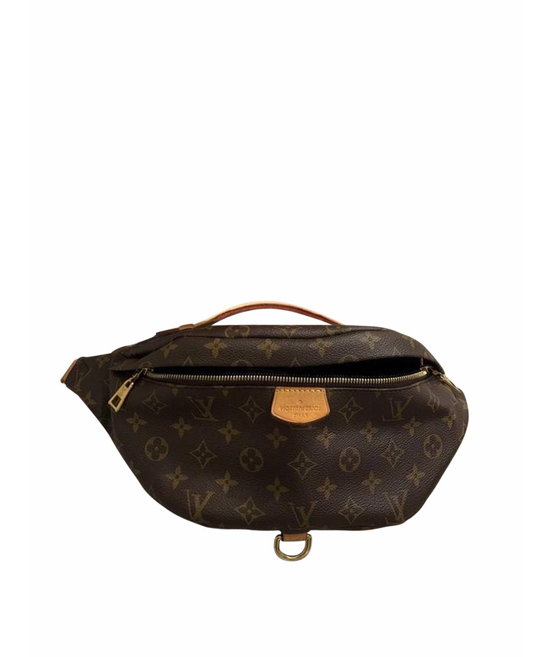 LOUIS VUITTON Коричневая кожаная поясная сумка, фото 1
