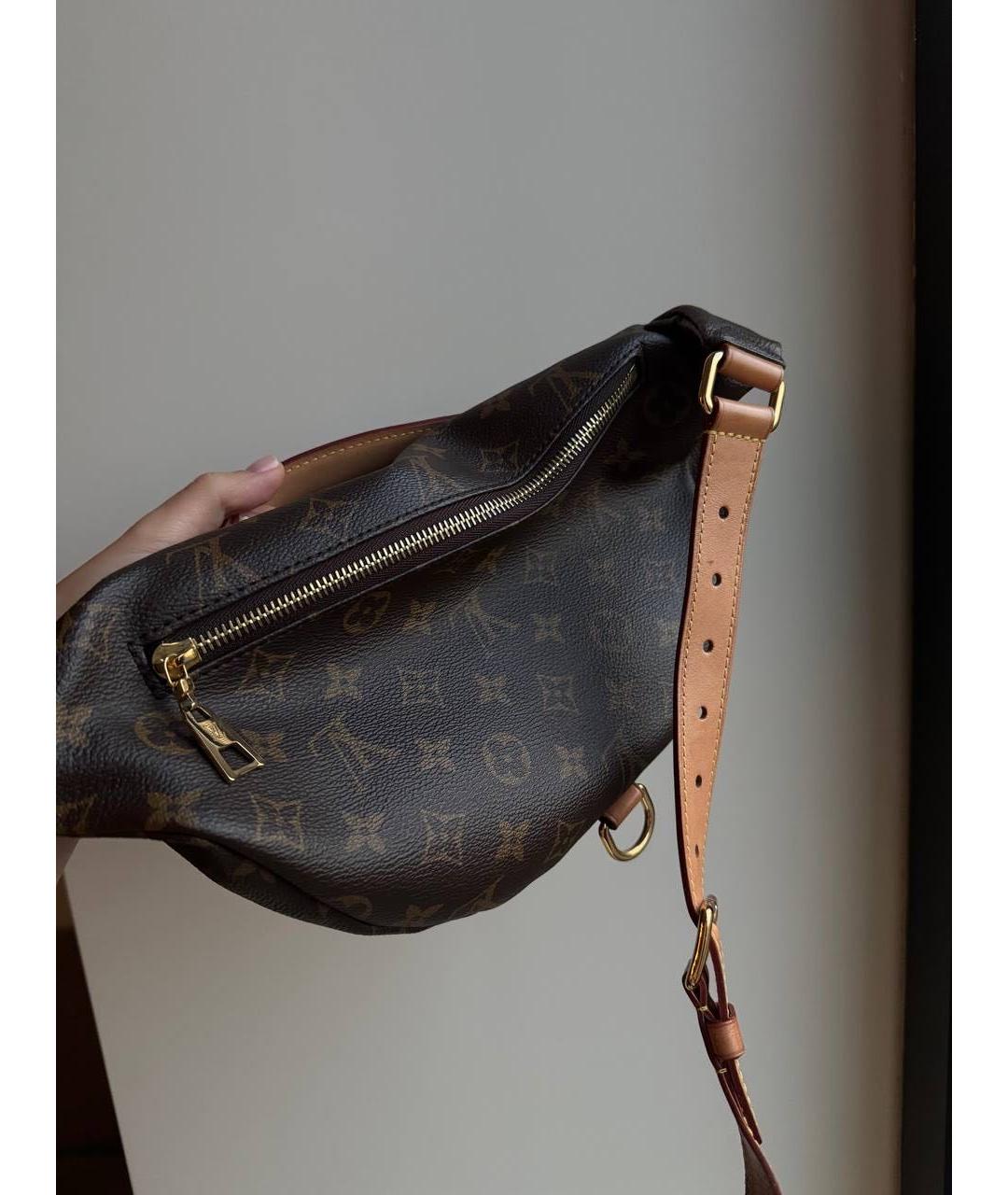 LOUIS VUITTON Коричневая кожаная поясная сумка, фото 2
