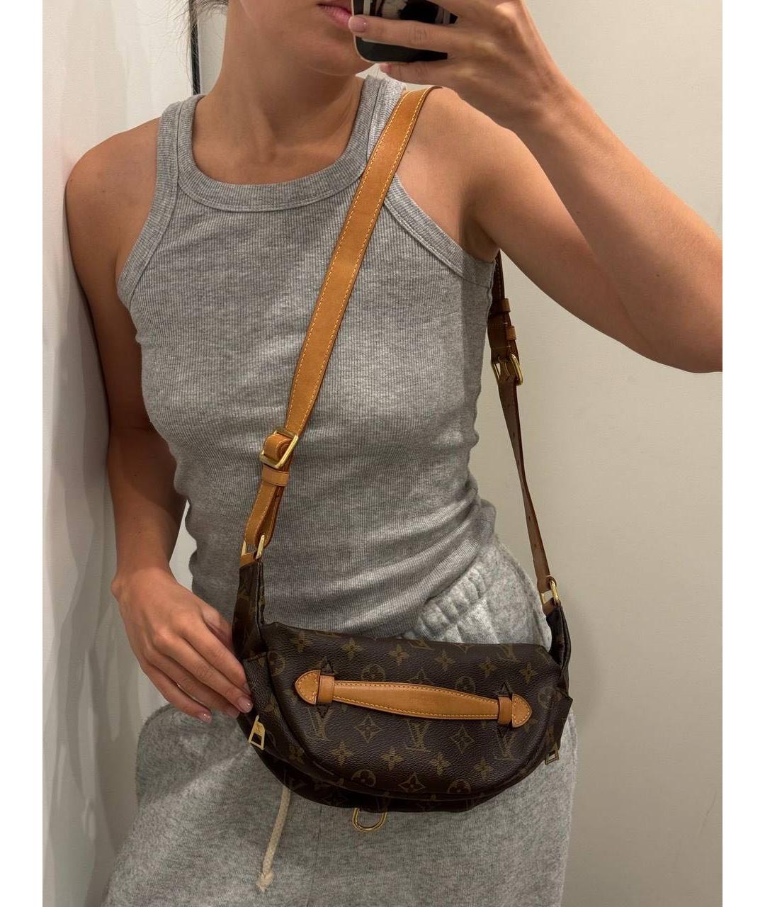 LOUIS VUITTON Коричневая кожаная поясная сумка, фото 5