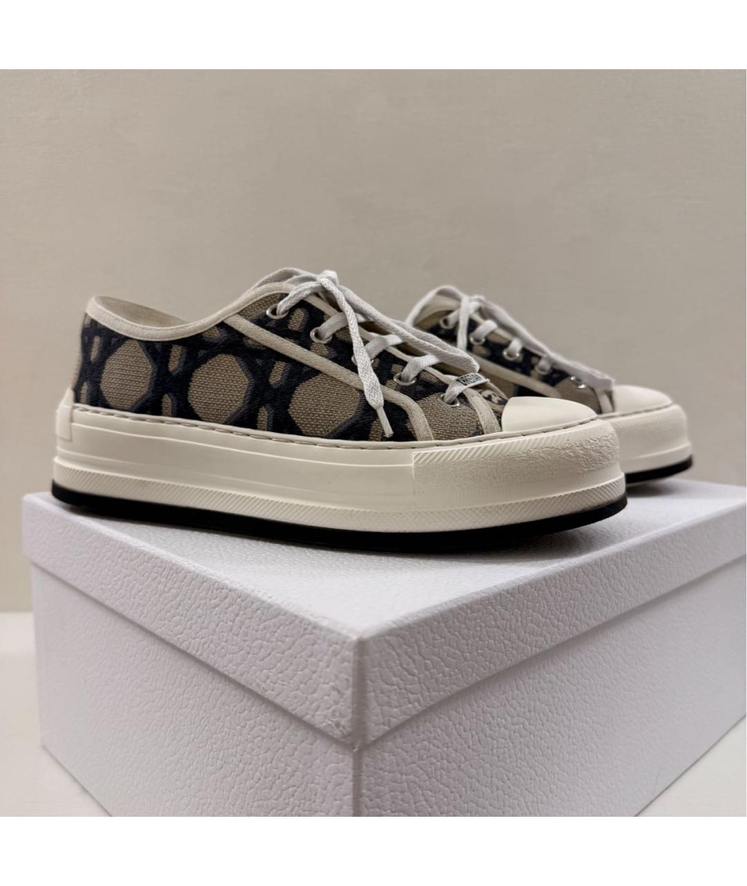 CHRISTIAN DIOR Бежевые кожаные кеды, фото 3