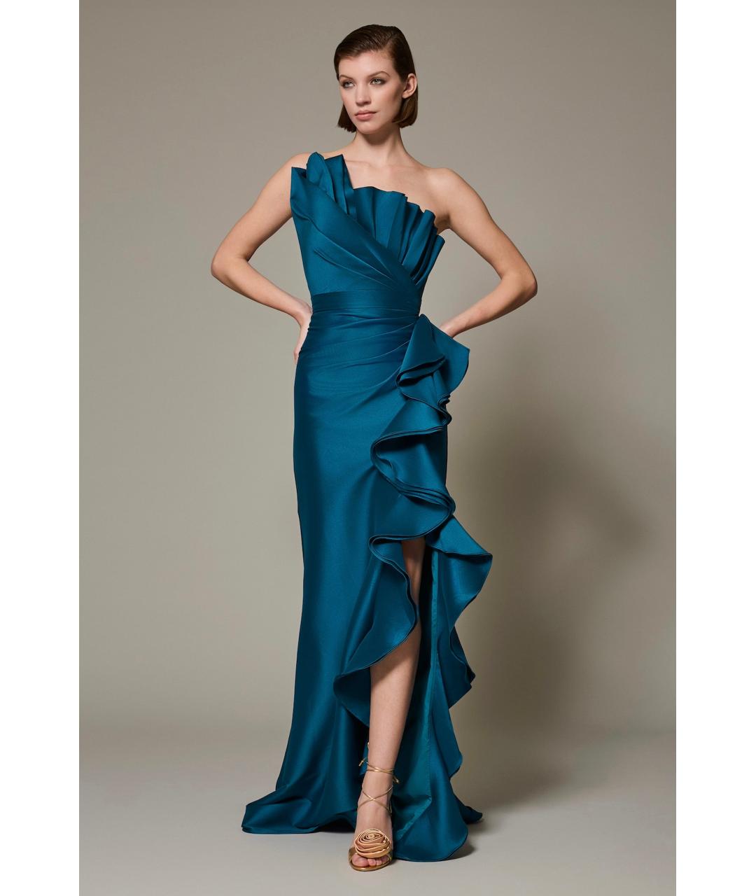 BADGLEY MISCHKA Бирюзовое вечернее платье, фото 7