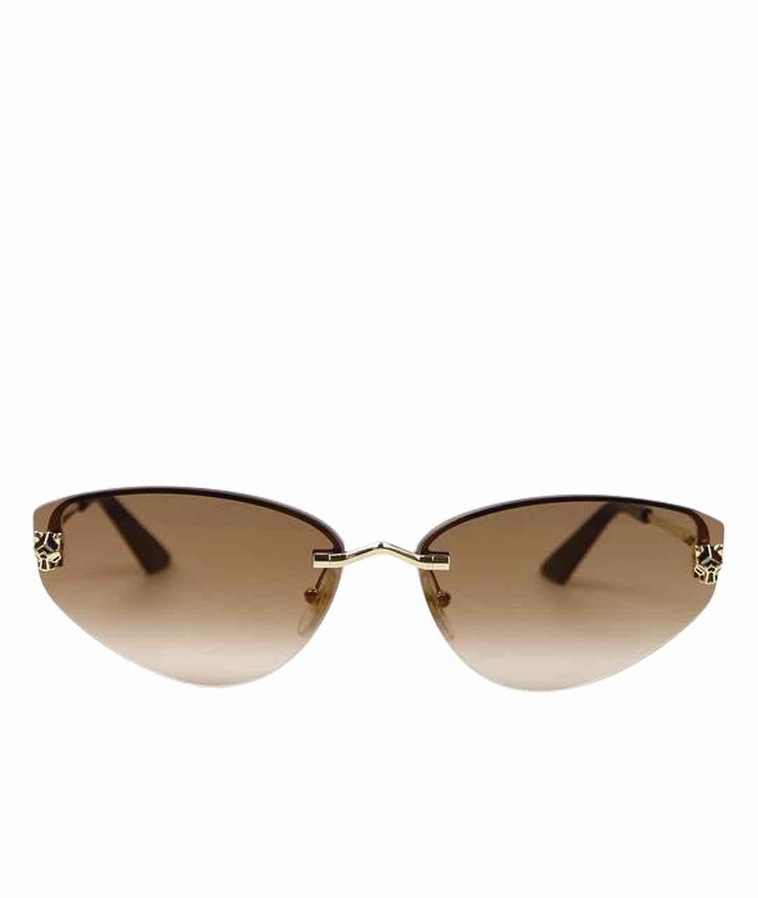 CARTIER Золотые металлические солнцезащитные очки, фото 1