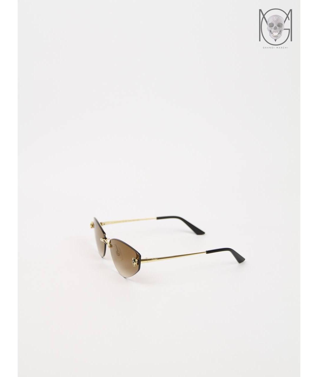 CARTIER Золотые металлические солнцезащитные очки, фото 2