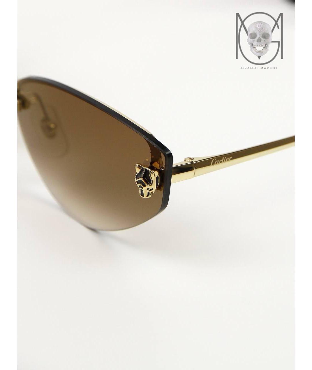 CARTIER Золотые металлические солнцезащитные очки, фото 3