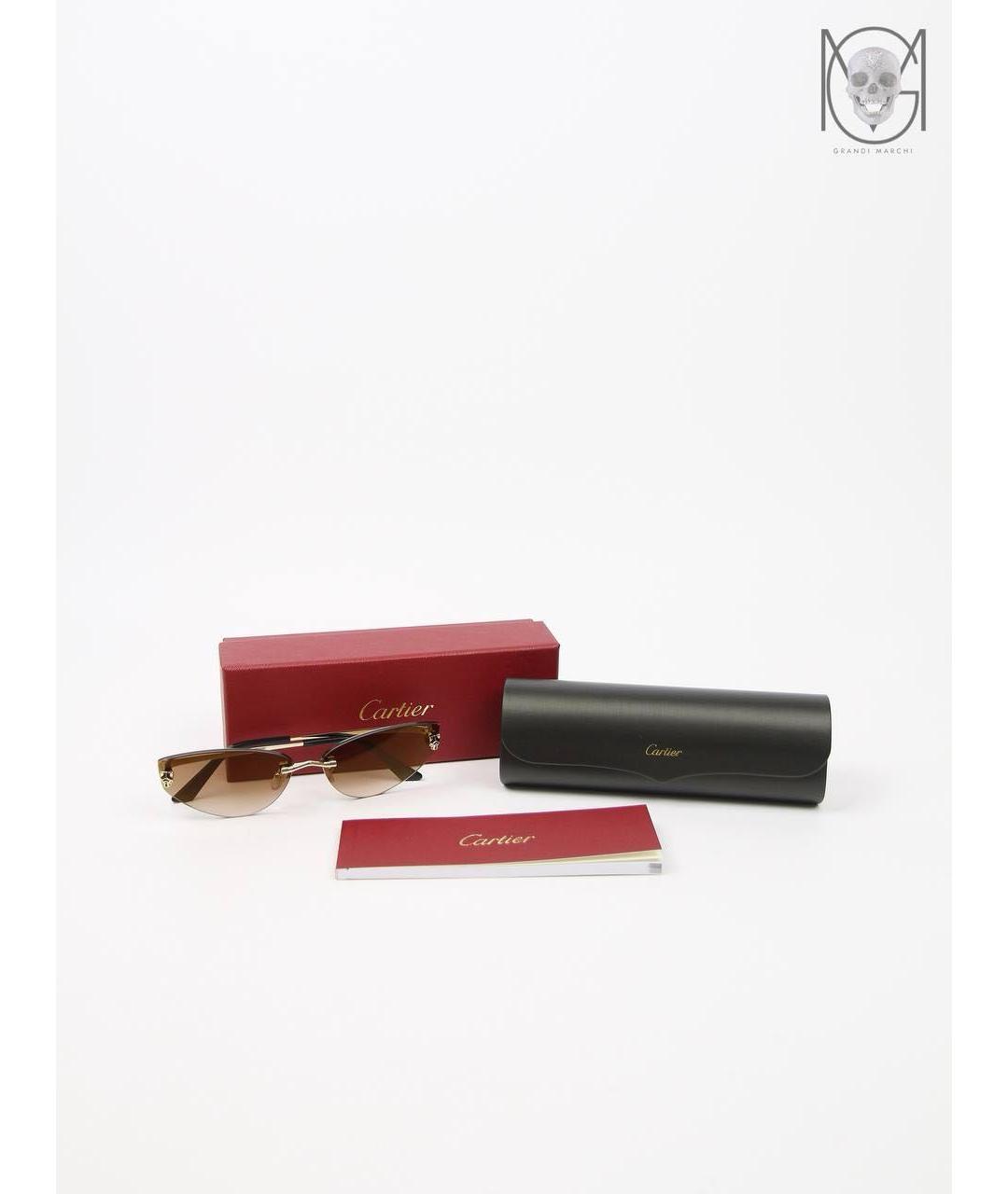 CARTIER Золотые металлические солнцезащитные очки, фото 6