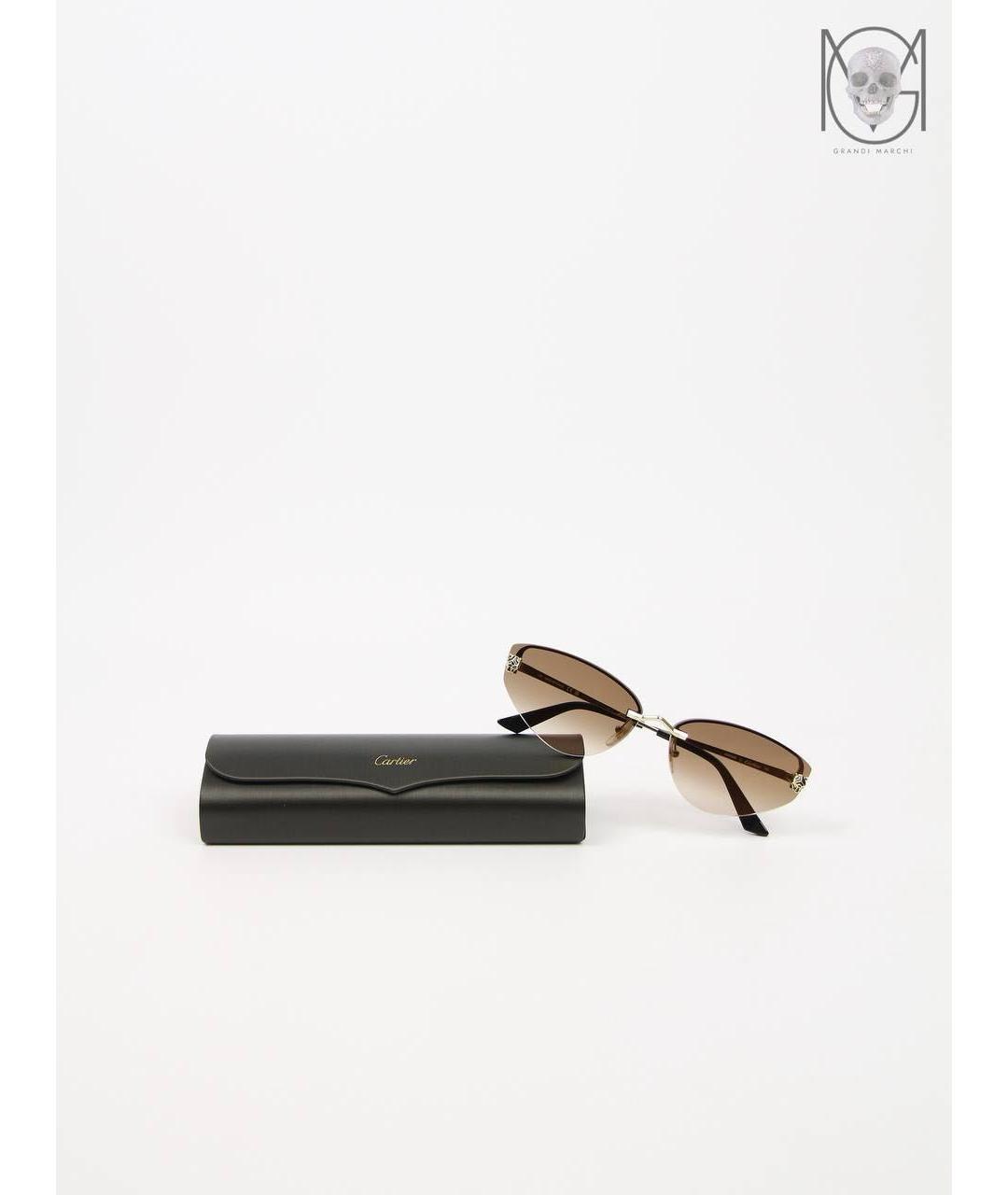 CARTIER Золотые металлические солнцезащитные очки, фото 5