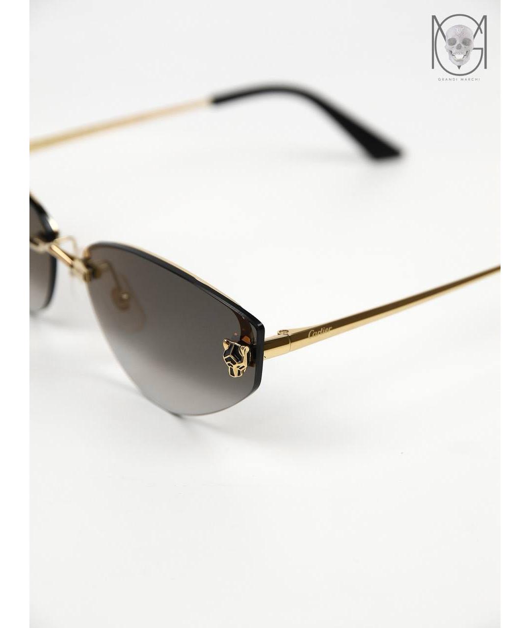 CARTIER Золотые металлические солнцезащитные очки, фото 3