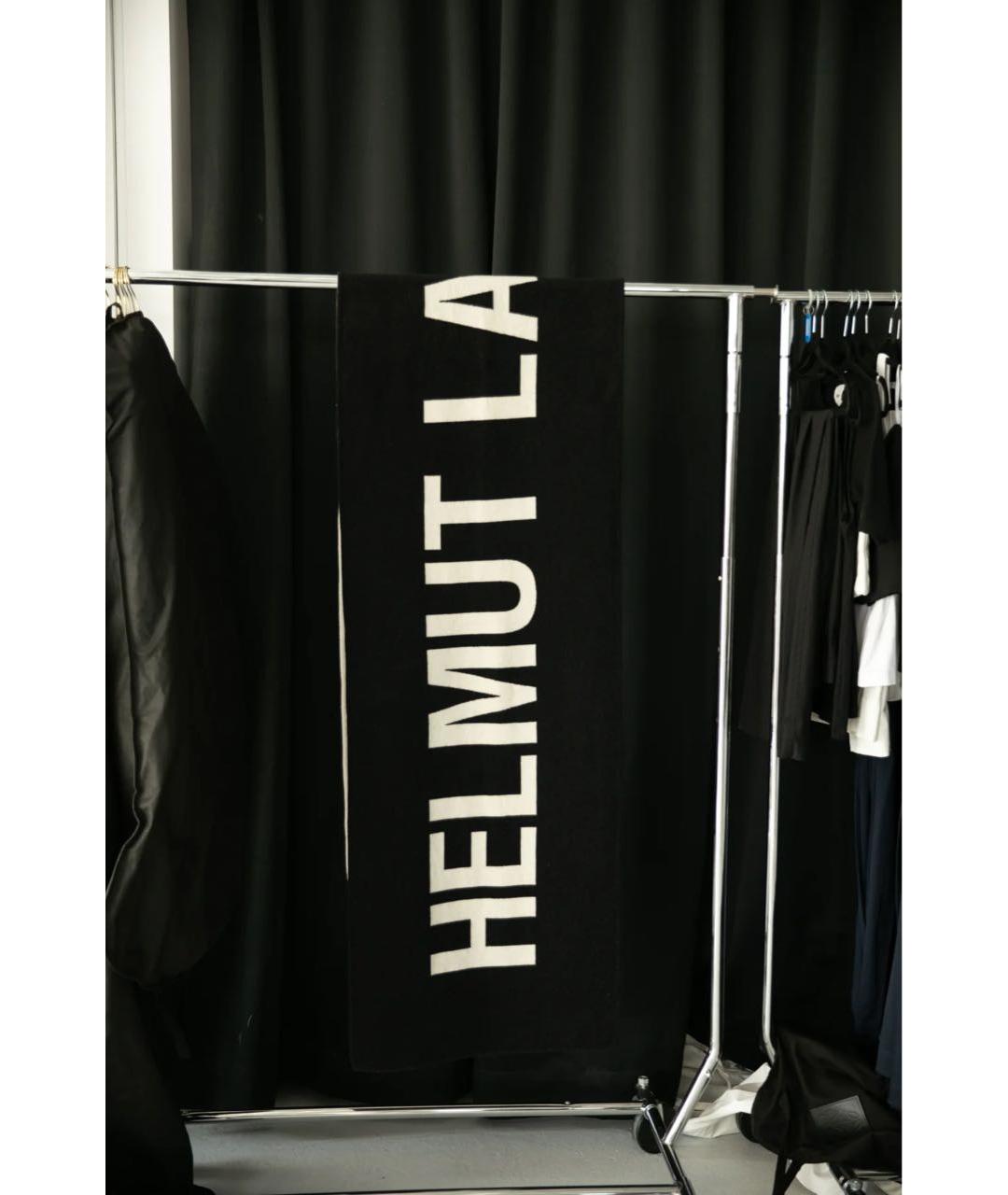 HELMUT LANG Черный шерстяной шарф, фото 7