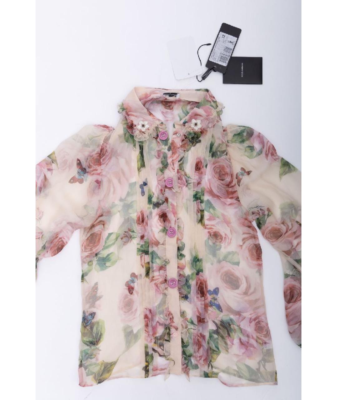 DOLCE&GABBANA Мульти шелковая рубашка/блузка, фото 3