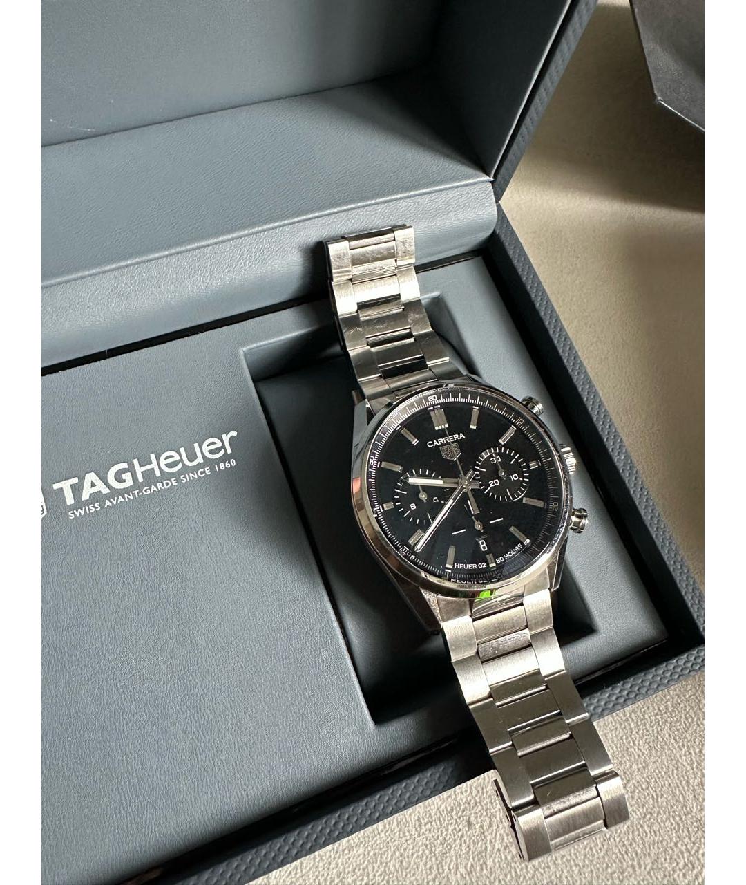TAG HEUER Черные стальные часы, фото 2