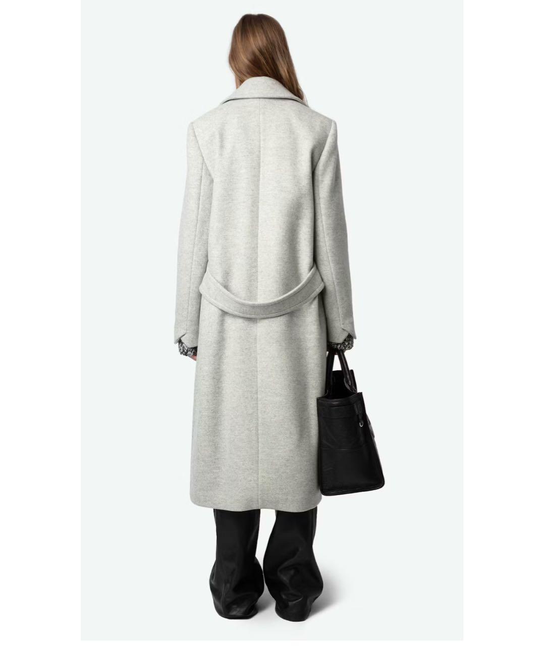 ZADIG & VOLTAIRE Серое шерстяное пальто, фото 4