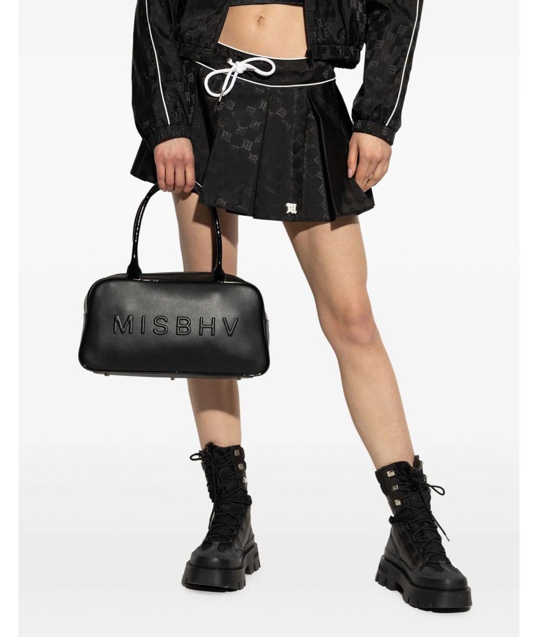 MISBHV Черная кожаная сумка с короткими ручками, фото 4